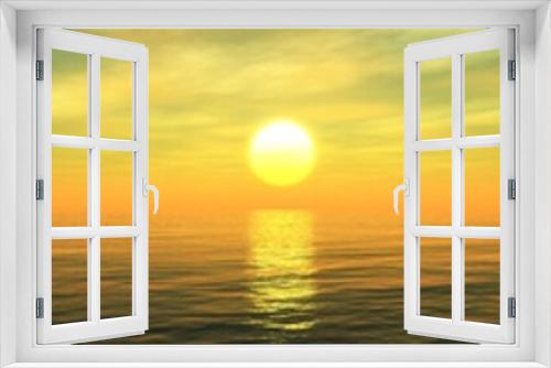 Fototapeta Naklejka Na Ścianę Okno 3D - Panorama of sea sunset, sunrise. Baner.
