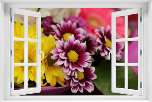 Fototapeta Naklejka Na Ścianę Okno 3D - Background colorful summer flowers bouquet 