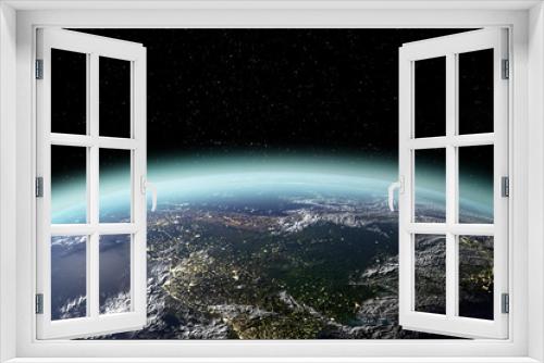 Fototapeta Naklejka Na Ścianę Okno 3D - View of planet earth from space in 3D rendering. Elements of this image furnished by NASA