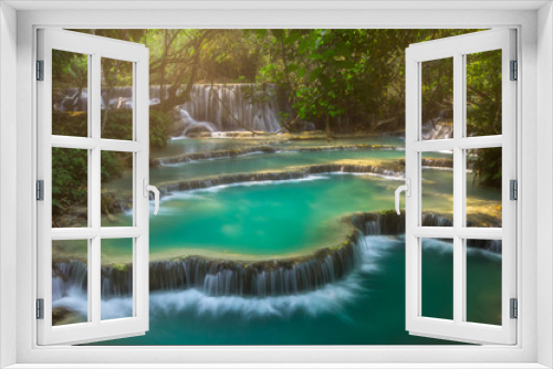 Fototapeta Naklejka Na Ścianę Okno 3D - Kuang Xi Falls, luang prabang, Laos