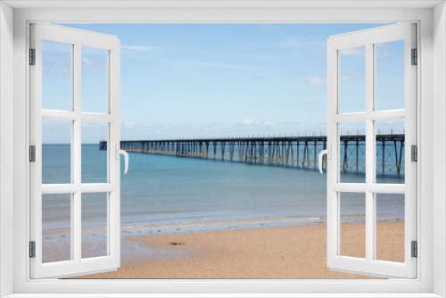 Fototapeta Naklejka Na Ścianę Okno 3D - Sandy Beach and pier Ramsey Isle of Man