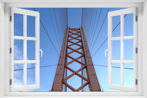 Fototapeta Naklejka Na Ścianę Okno 3D - Part of suspension bridge
