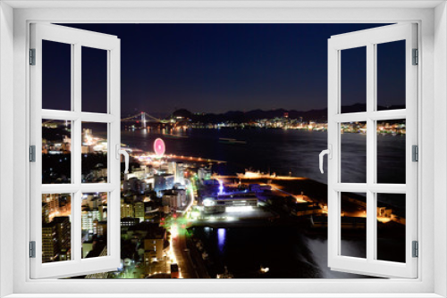 Fototapeta Naklejka Na Ścianę Okno 3D - 関門海峡の夜景