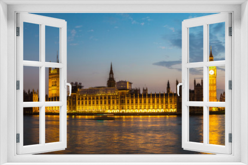 Fototapeta Naklejka Na Ścianę Okno 3D - Big Ben, Parliament, Westminster bridge in London