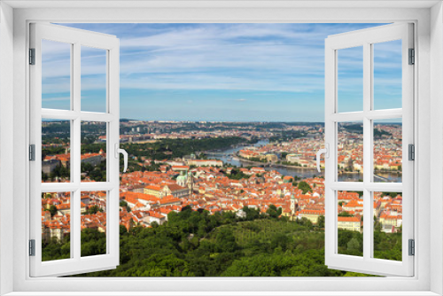 Panoramic aerial view of Prague