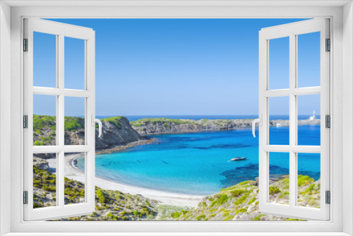 Fototapeta Naklejka Na Ścianę Okno 3D - Cala Presili beach on a sunny summer day, Menorca