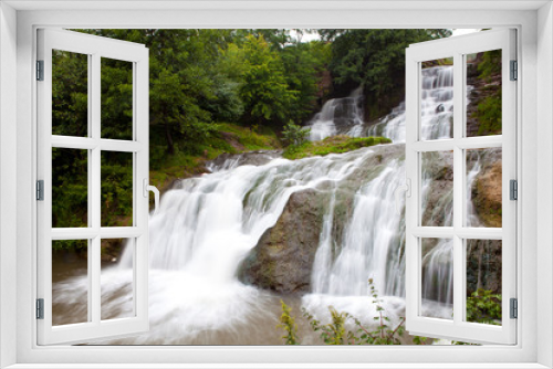 Fototapeta Naklejka Na Ścianę Okno 3D - Large waterfall in the Ukrainian Carpathians
