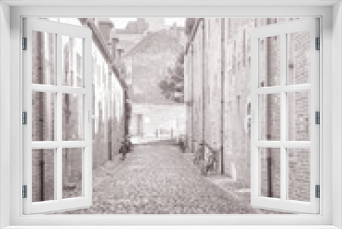 Fototapeta Naklejka Na Ścianę Okno 3D - Cobble Stone Street, Groot Begijnhof, Leuven