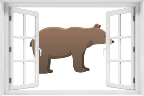 Fototapeta Naklejka Na Ścianę Okno 3D - Vector broun american bear isoalted. illustration zoo grizzly.