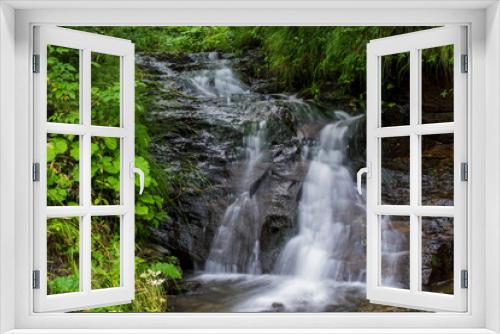 Fototapeta Naklejka Na Ścianę Okno 3D - Waterfall on mountain river in Carpathian Mountains , Romania