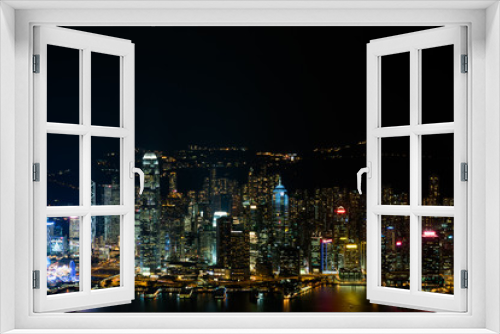 Fototapeta Naklejka Na Ścianę Okno 3D - 九龍半島から望む香港の夜景