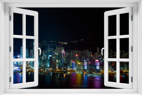 Fototapeta Naklejka Na Ścianę Okno 3D - 九龍半島から望む香港の夜景