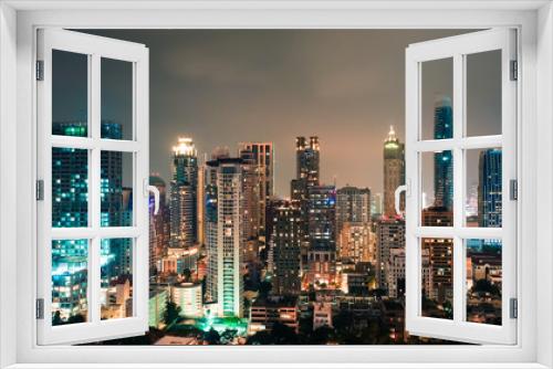 Fototapeta Naklejka Na Ścianę Okno 3D - Panorama scene of city centre in Bangkok, Thailand