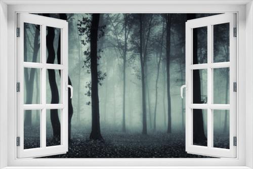 Fototapeta Naklejka Na Ścianę Okno 3D - dark forest panorama fantasy landscape