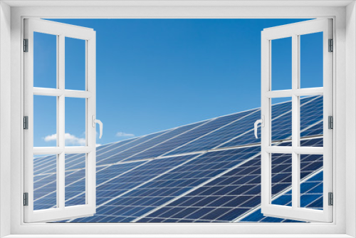 Fototapeta Naklejka Na Ścianę Okno 3D - blue solar power panels