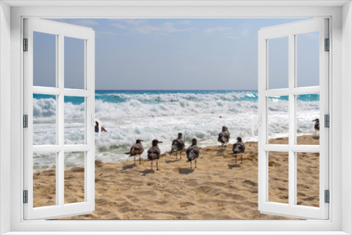 Fototapeta Naklejka Na Ścianę Okno 3D - Waves on beautiful golden beach