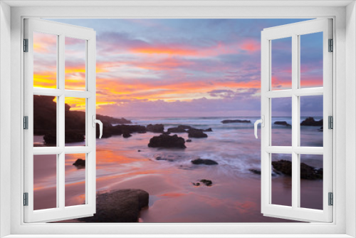 Fototapeta Naklejka Na Ścianę Okno 3D - Scenic sea landscape at sunset. Atlantic coast. Castelejo beach. Algarve. Portugal (Praia do Castelejo)