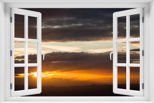 colorful dramatic sky with cloud at sunset