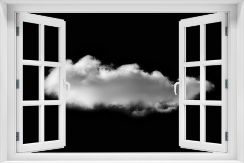 Fototapeta Naklejka Na Ścianę Okno 3D - Single white clouds isolated on black background