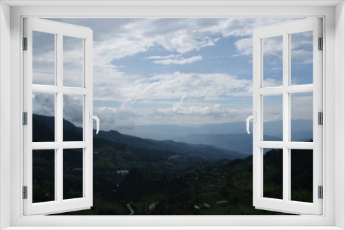 Fototapeta Naklejka Na Ścianę Okno 3D - ciel et montagnes