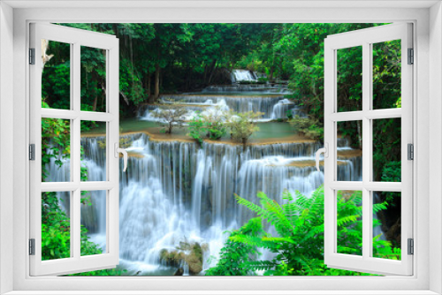 Fototapeta Naklejka Na Ścianę Okno 3D - Deep waterfall in Huay Mae Kamin Kanjanaburi Thailand