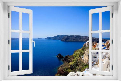 Fototapeta Naklejka Na Ścianę Okno 3D - Santorini island, Greece - Caldera over Aegean sea
