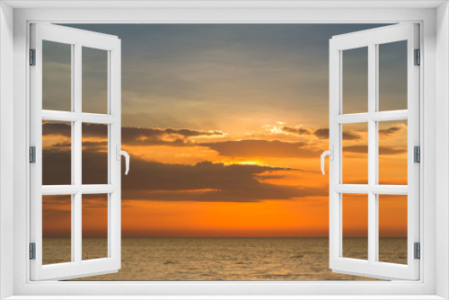 Fototapeta Naklejka Na Ścianę Okno 3D - Sunset skyline over seacoast, natural landscape background