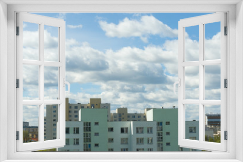 Fototapeta Naklejka Na Ścianę Okno 3D - krajobraz miasta budynki mieszkania