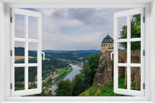 The panorama of landscape in Saxon Switzerland, Germany