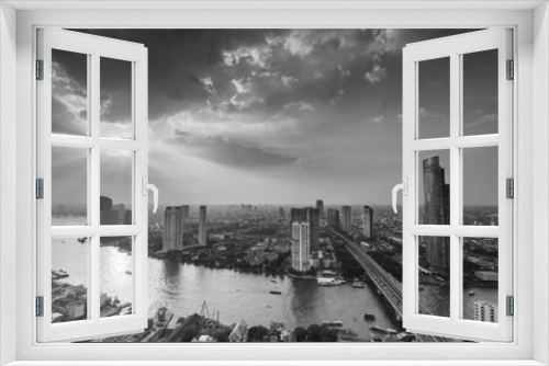 Fototapeta Naklejka Na Ścianę Okno 3D - Bangkok view from abandon tower, Thailand