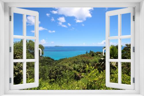 Fototapeta Naklejka Na Ścianę Okno 3D - Ocean View to Aride Island / Nature Trail Mt. Plaisir to Anse Lazio, Praslin Island, Seychelles, Indian Ocean, Africa