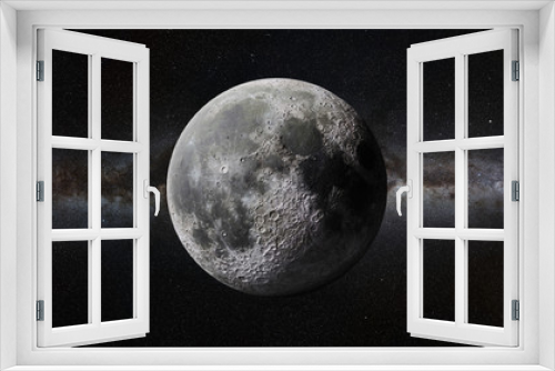 Fototapeta Naklejka Na Ścianę Okno 3D - Moon in front of the Milky Way galaxy