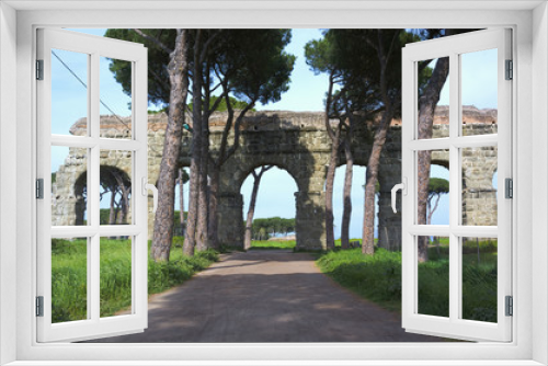 Fototapeta Naklejka Na Ścianę Okno 3D - Parco degli acquedotti along the Appian way in Rome