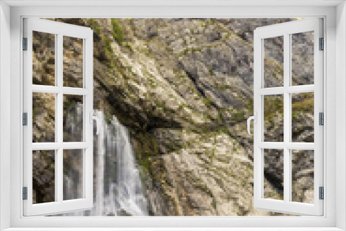 Fototapeta Naklejka Na Ścianę Okno 3D - Beautiful view on mountain waterfall