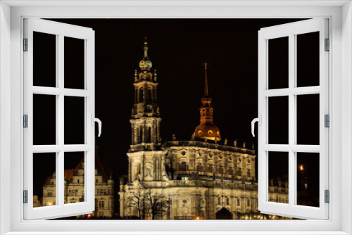 Fototapeta Naklejka Na Ścianę Okno 3D - Dresden Hofkirche Nacht - Dresden Catholic Court Church night 02