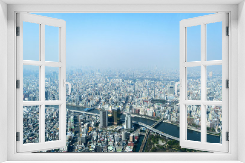 Fototapeta Naklejka Na Ścianę Okno 3D - 東京の街並