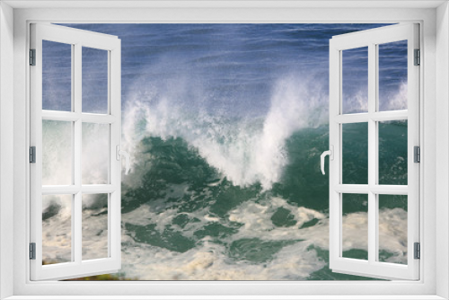 Fototapeta Naklejka Na Ścianę Okno 3D - Sea surf great wave break on coastline