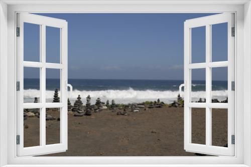 Fototapeta Naklejka Na Ścianę Okno 3D - Teneriffa,Palmen,Meer,Blüten