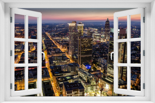 Fototapeta Naklejka Na Ścianę Okno 3D - Frankfurt Am Main City Skyline 