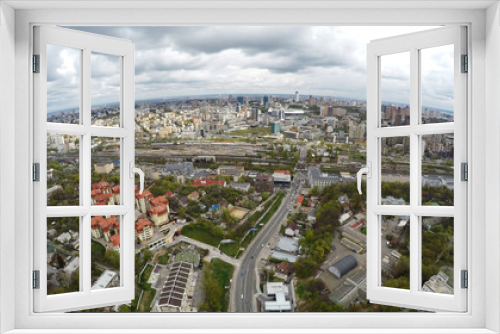 Fototapeta Naklejka Na Ścianę Okno 3D - aerial view of Kiev in spring. Protasov Yar street