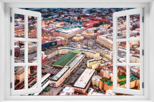 Center of Petersburg. Aerial view. Street Rebellion. Moscow railway station in St. Petersburg. SPB.