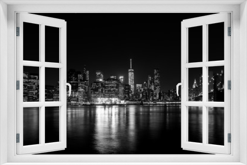 Fototapeta Naklejka Na Ścianę Okno 3D - Manhattan at Night