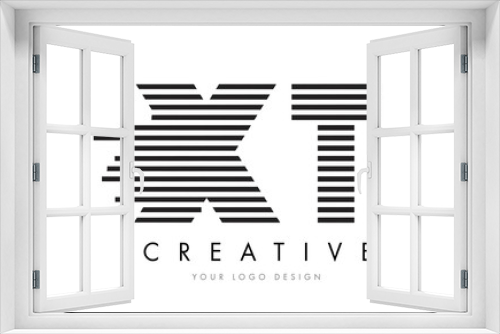 Fototapeta Naklejka Na Ścianę Okno 3D - XT X T Zebra Letter Logo Design with Black and White Stripes