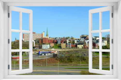 Fototapeta Naklejka Na Ścianę Okno 3D - Saint John city skyline, Saint John, New Brunswick, Canada.