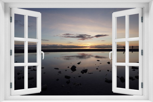 Fototapeta Naklejka Na Ścianę Okno 3D - sunset silhouette ocean