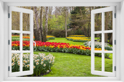 Fototapeta Naklejka Na Ścianę Okno 3D - Flowers Garden