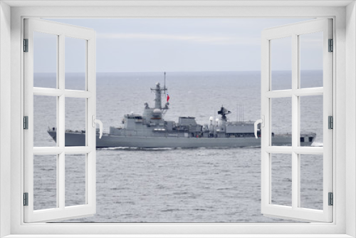 Fototapeta Naklejka Na Ścianę Okno 3D - Chilean Frigate on the Sea