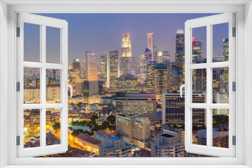 Fototapeta Naklejka Na Ścianę Okno 3D - Singapore night
