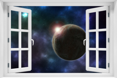 Fototapeta Naklejka Na Ścianę Okno 3D - Planet in outer space