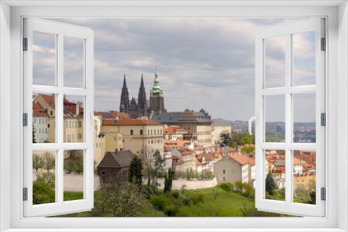 Fototapeta Naklejka Na Ścianę Okno 3D - Prague panorama city skyline and castle